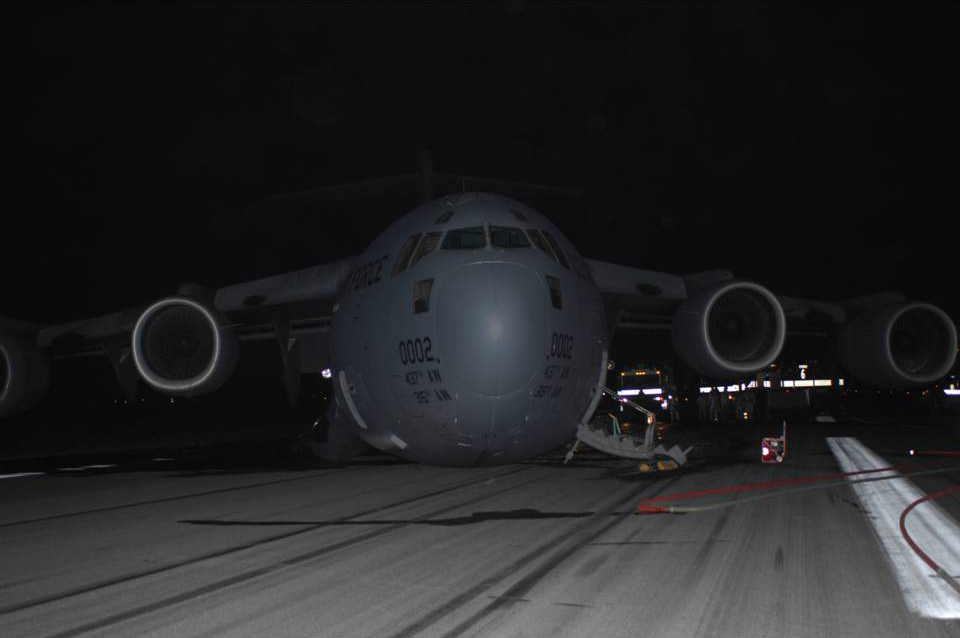 C-17 Gear up incident Bagram Airfield Photo 2