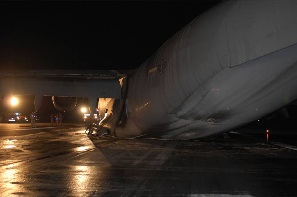 C-17 Gear up incident Bagram Airfield Photo 4