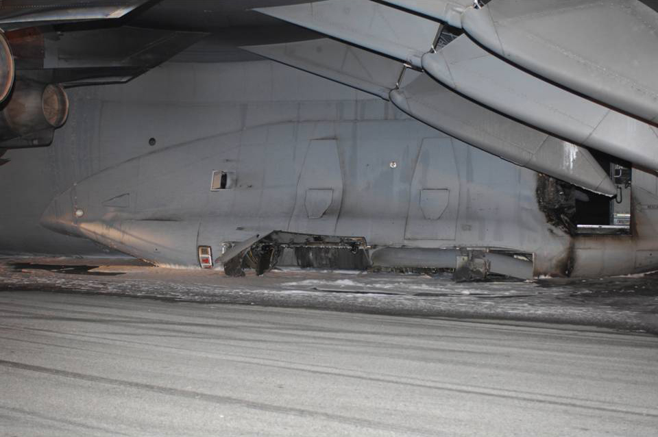 C-17 Gear up incident Bagram Airfield Photo 5