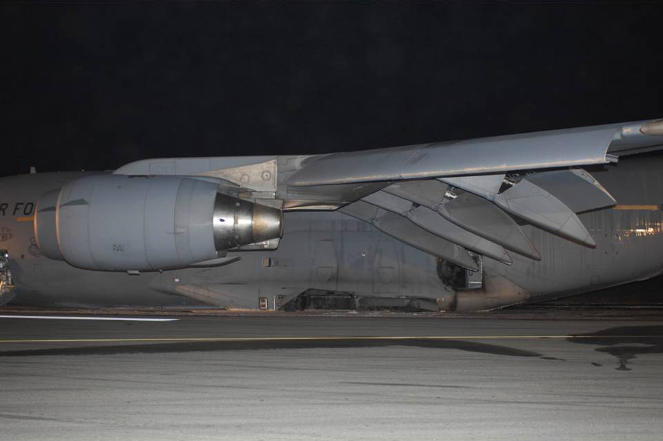C-17 Gear up incident Bagram Airfield Photo 3